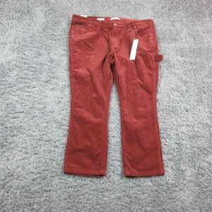 VIGOSS Frankie Straight Pants Womens 20 Red Corduroy Carpenter 41x27* NWT
